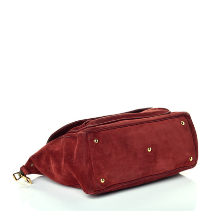 Gucci Suede Medium 1973 Top Handle Satchel Red 4 of 10