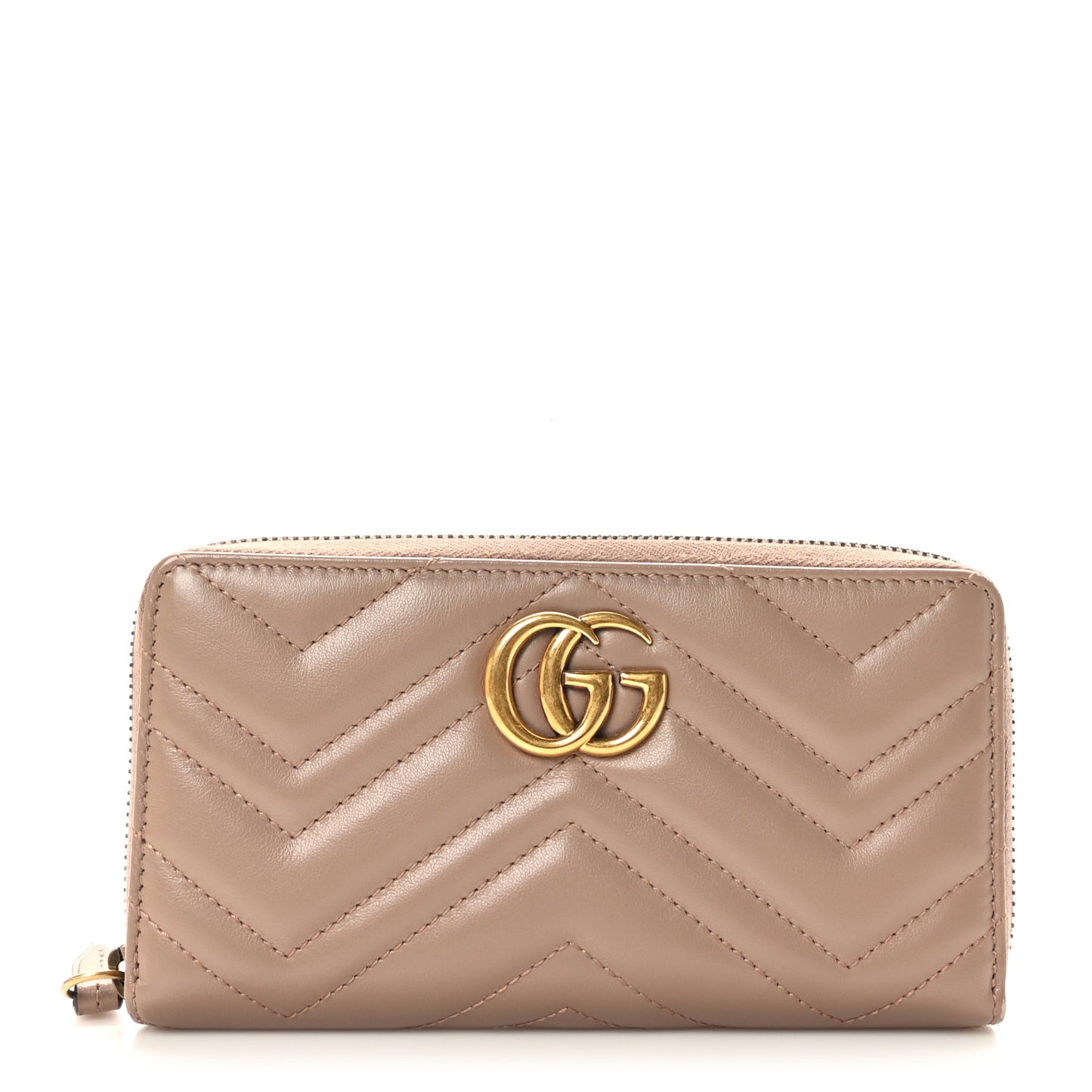 Calfskin Matelasse GG Marmont Zip Around Wallet Porcelain Rose