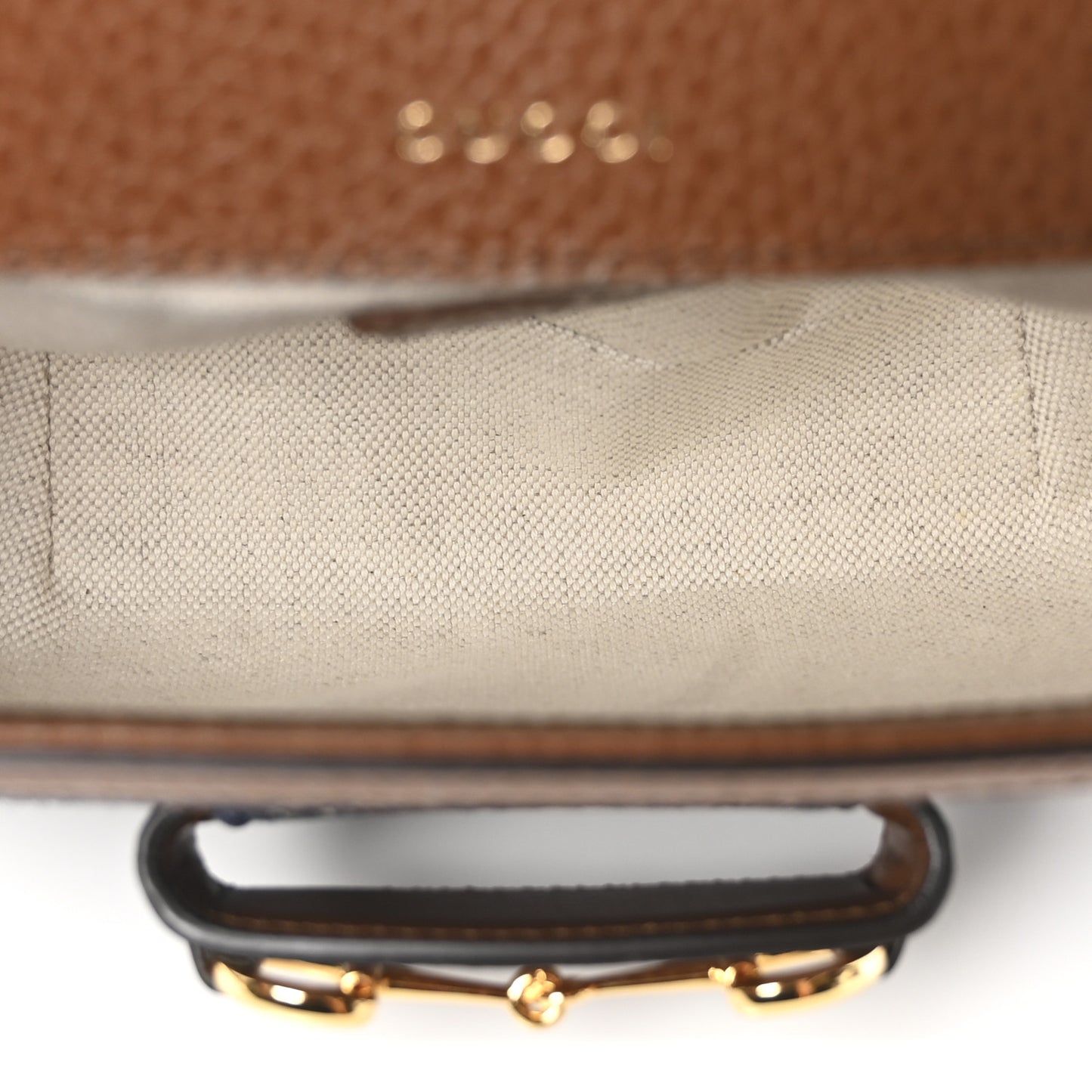 New Denim GG Monogram Dollar Calfskin Web Mini Horsebit 1955 Shoulder Bag Blue Tea Cuir Epilog