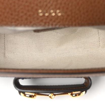 Gucci New Denim GG Monogram Dollar Calfskin Web Mini Horsebit 1955 Shoulder Bag Blue Tea Cuir Epilog 5 of 11