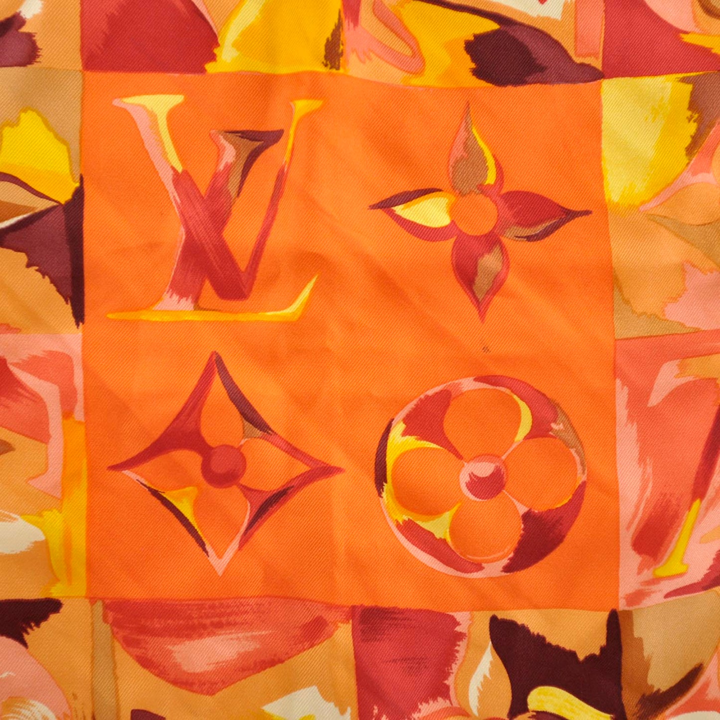 Silk Carre Au Fil De Temps Scarf Orange