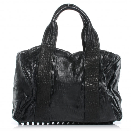 Alexander Wang Leather Laser Cut Rocco Duffel w Black Nickel Hardware Black 1 of 6