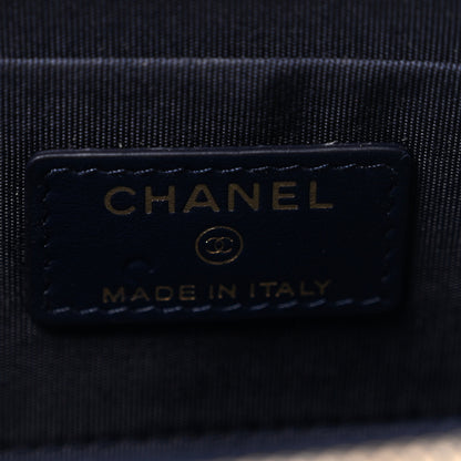 Chanel Denim Quilted Zipped Wristlet Clutch Blue 6 of 8