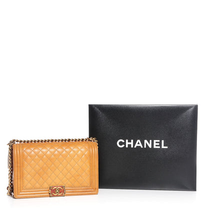Chanel Washed Calfskin New Medium Boy Flap Light Brown 9 of 9