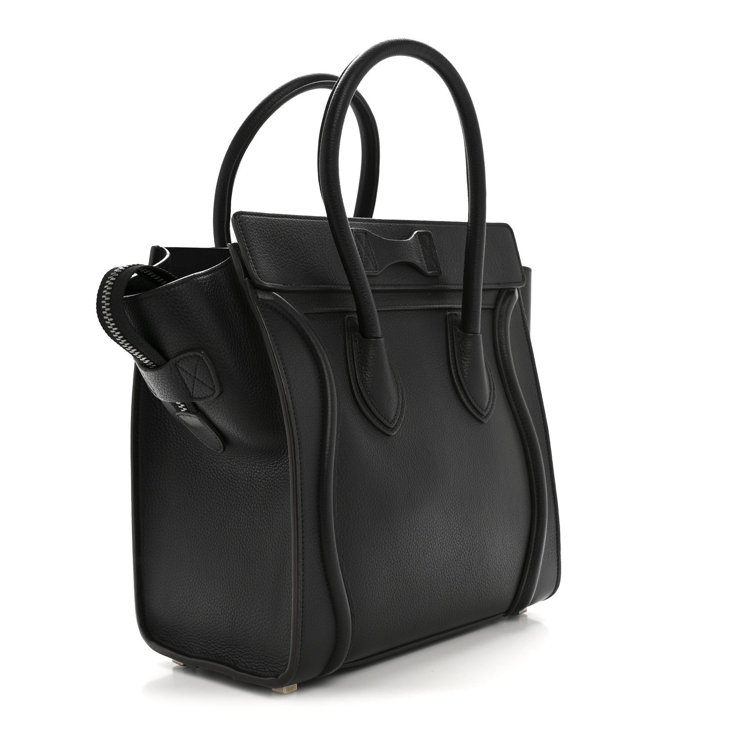 Celine Drummed Calfskin Micro Luggage Black 3 of 13