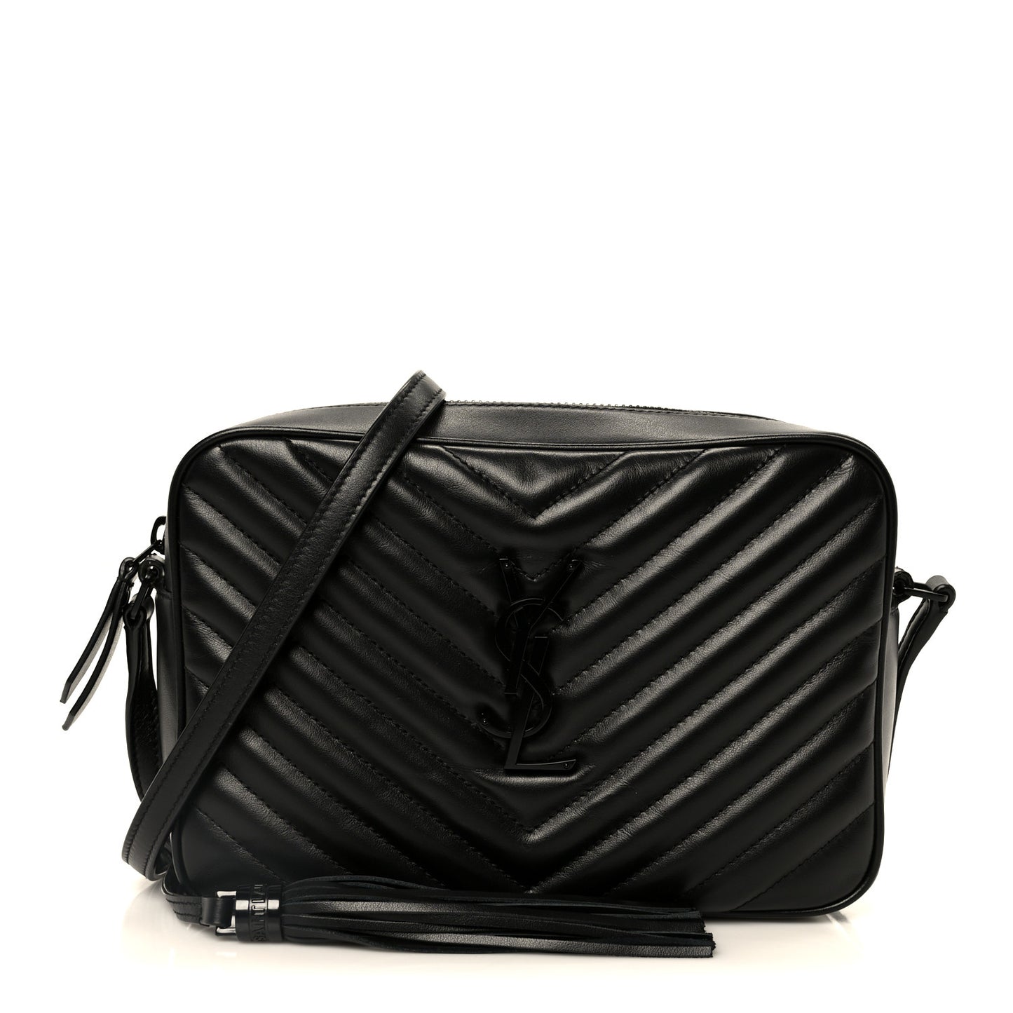 Calfskin Matelasse Monogram Monochrome Lou Camera Bag Black