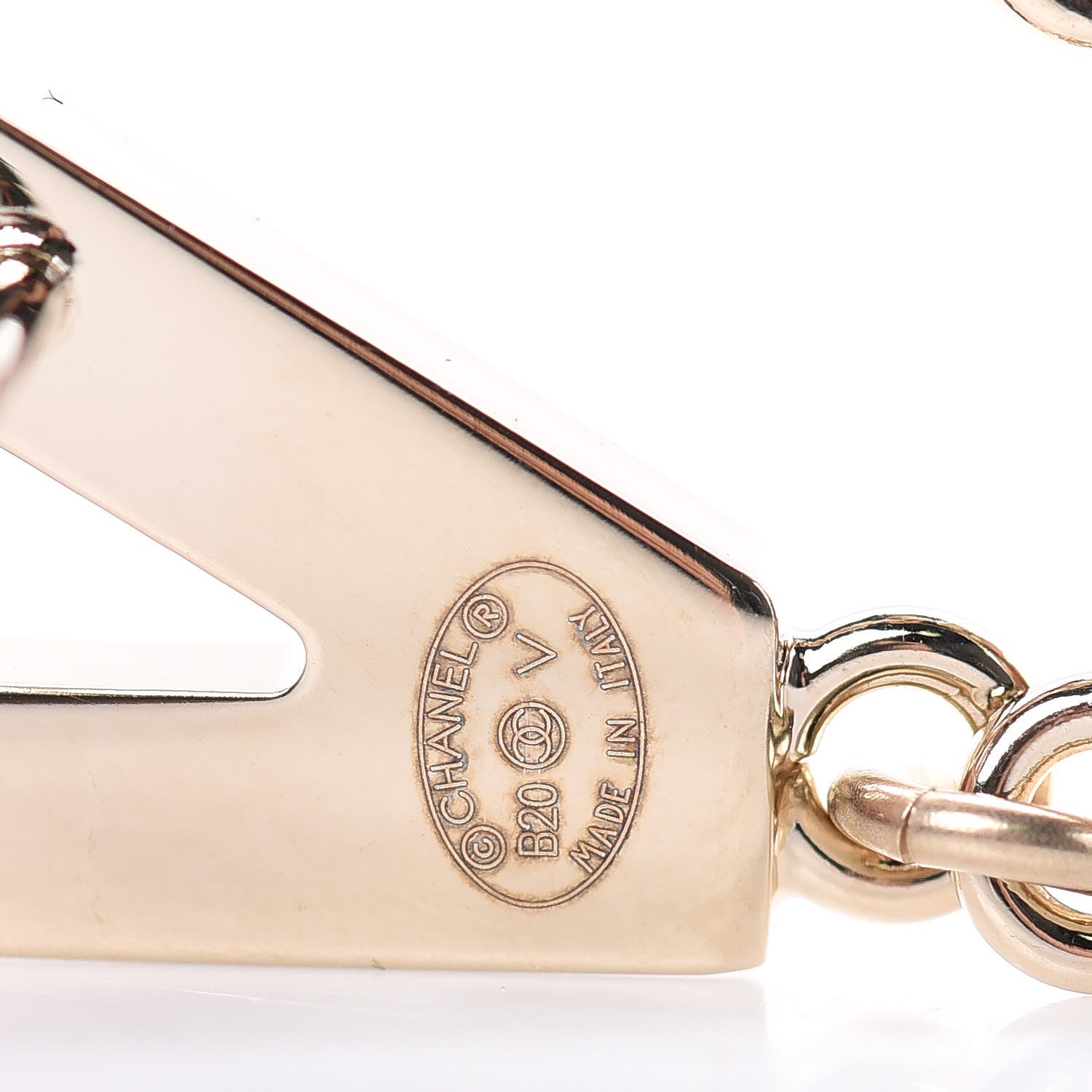 Chanel Metal Cha-Nel Logo Drop Earrings Gold 3 of 5