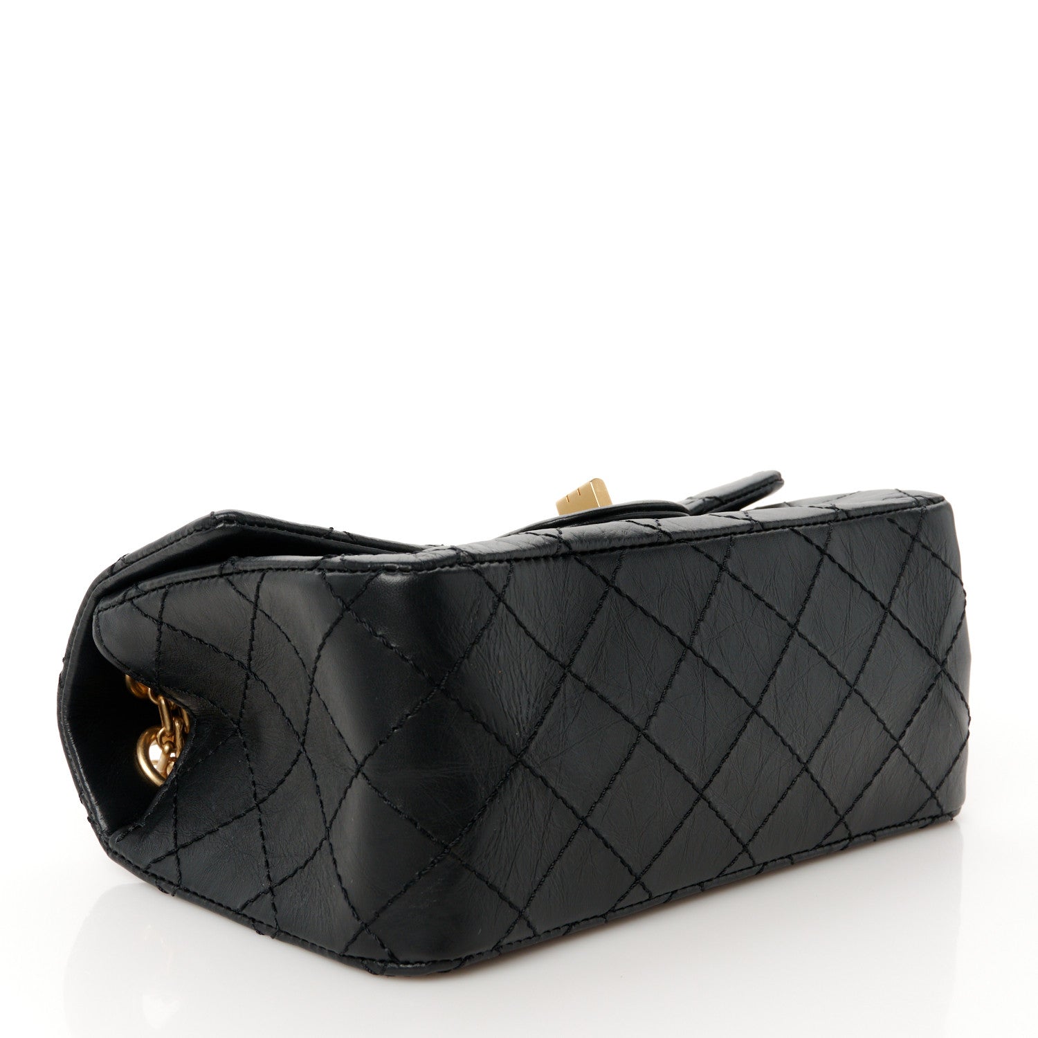 Chanel Aged Calfskin Quilted 2.55 Reissue Mini Flap Black 4 of 11