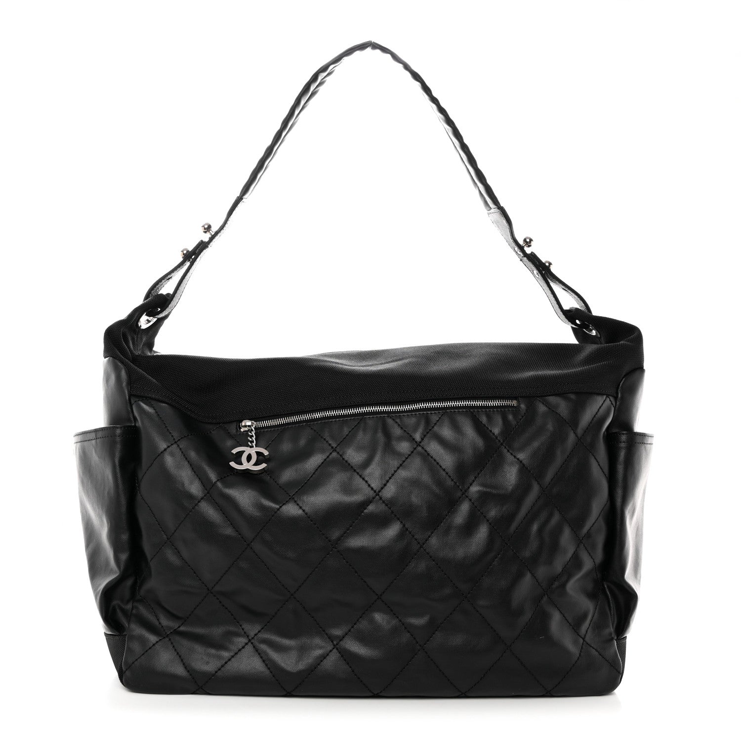 Chanel Coated Canvas Paris Biarritz XL Travel Bag Black 1 of 16