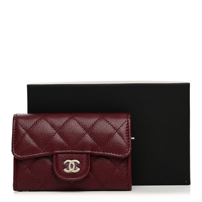 Chanel Caviar Quilted Flap Card Holder Wallet Burgundy 9 of 9