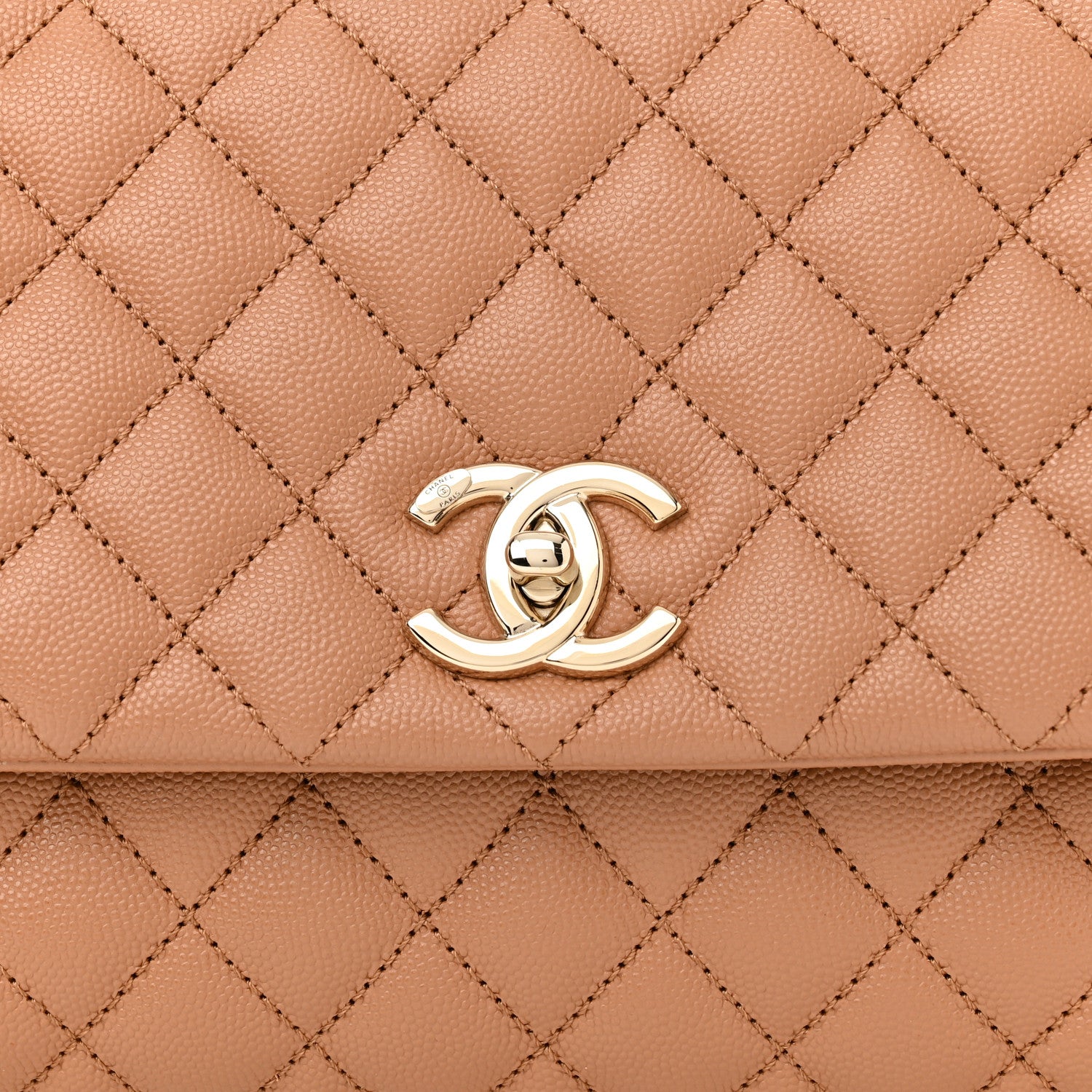 Chanel Caviar Quilted Lizard Embossed Small Coco Handle Flap Brown 8 of 10