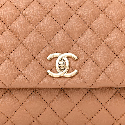 Chanel Caviar Quilted Lizard Embossed Small Coco Handle Flap Brown 8 of 10