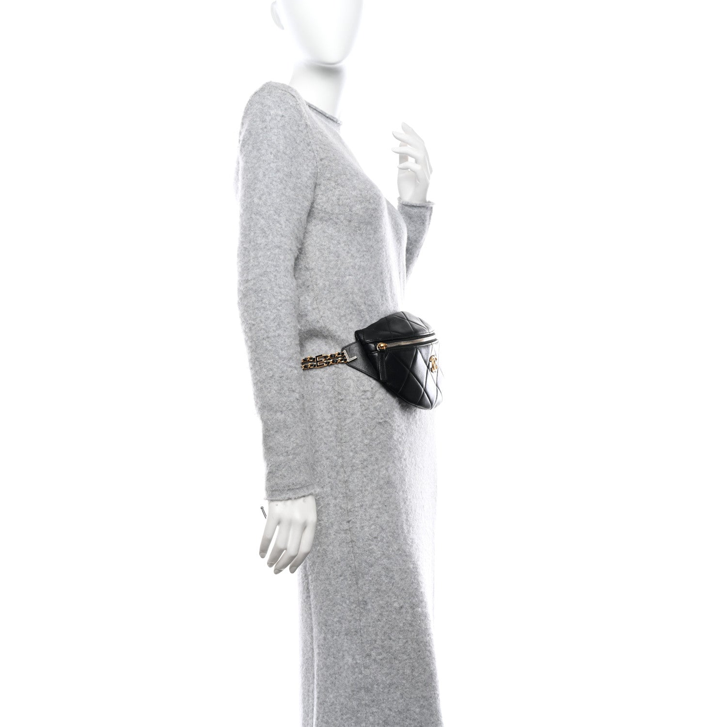 Chanel Lambskin Enamel Quilted Waist Bag Black 3 of 12