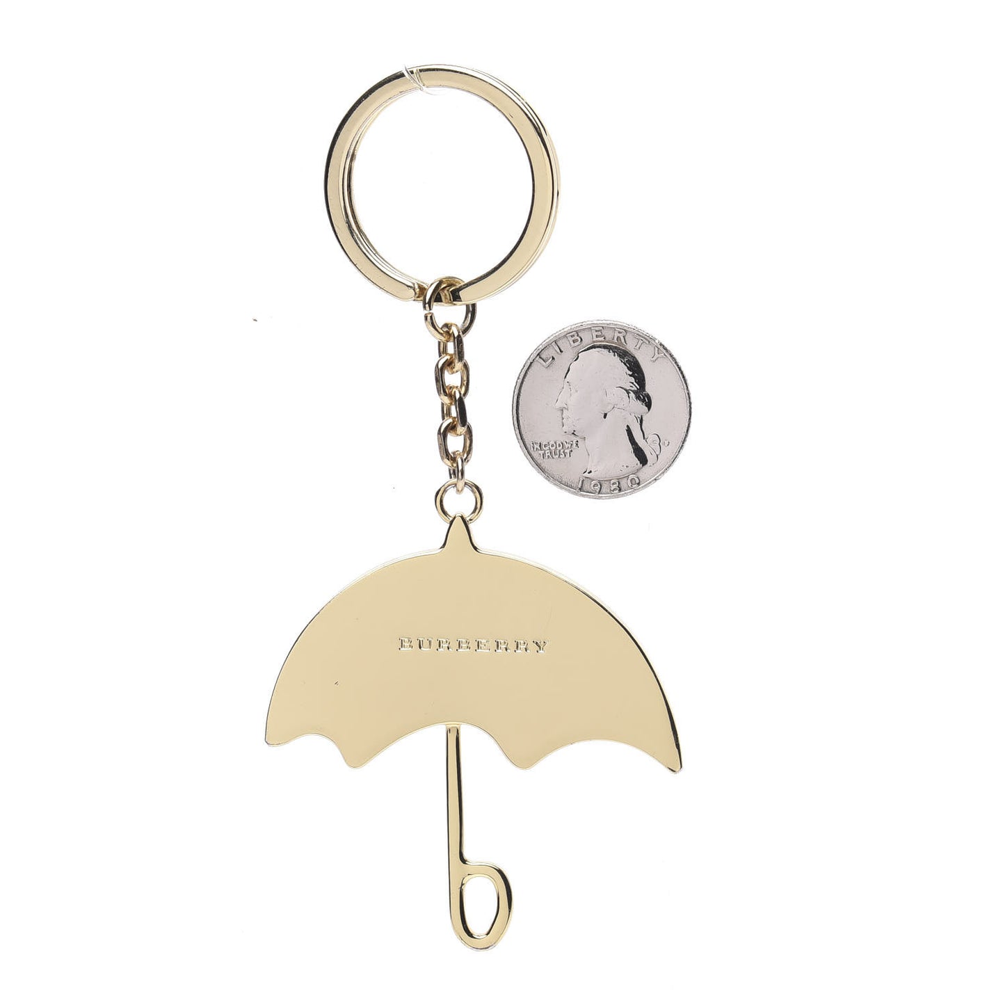 Umbrella Key Chain Bag Charm Gold