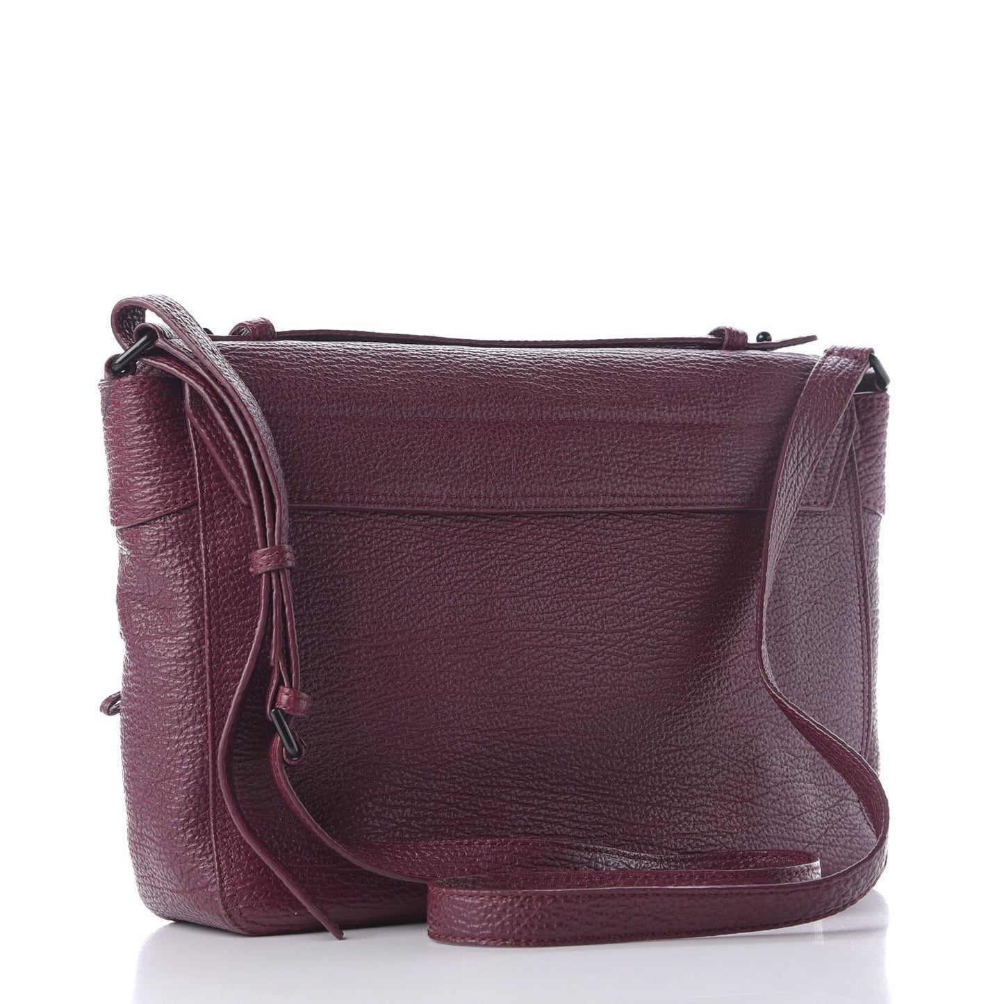 3.1 Shark Embossed Calfskin Pashli Messenger Aubergine