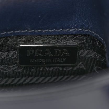 Prada Spazzolato Mini Cleo Flap Adjustable Strap Shoulder Bag Navy 6 of 11