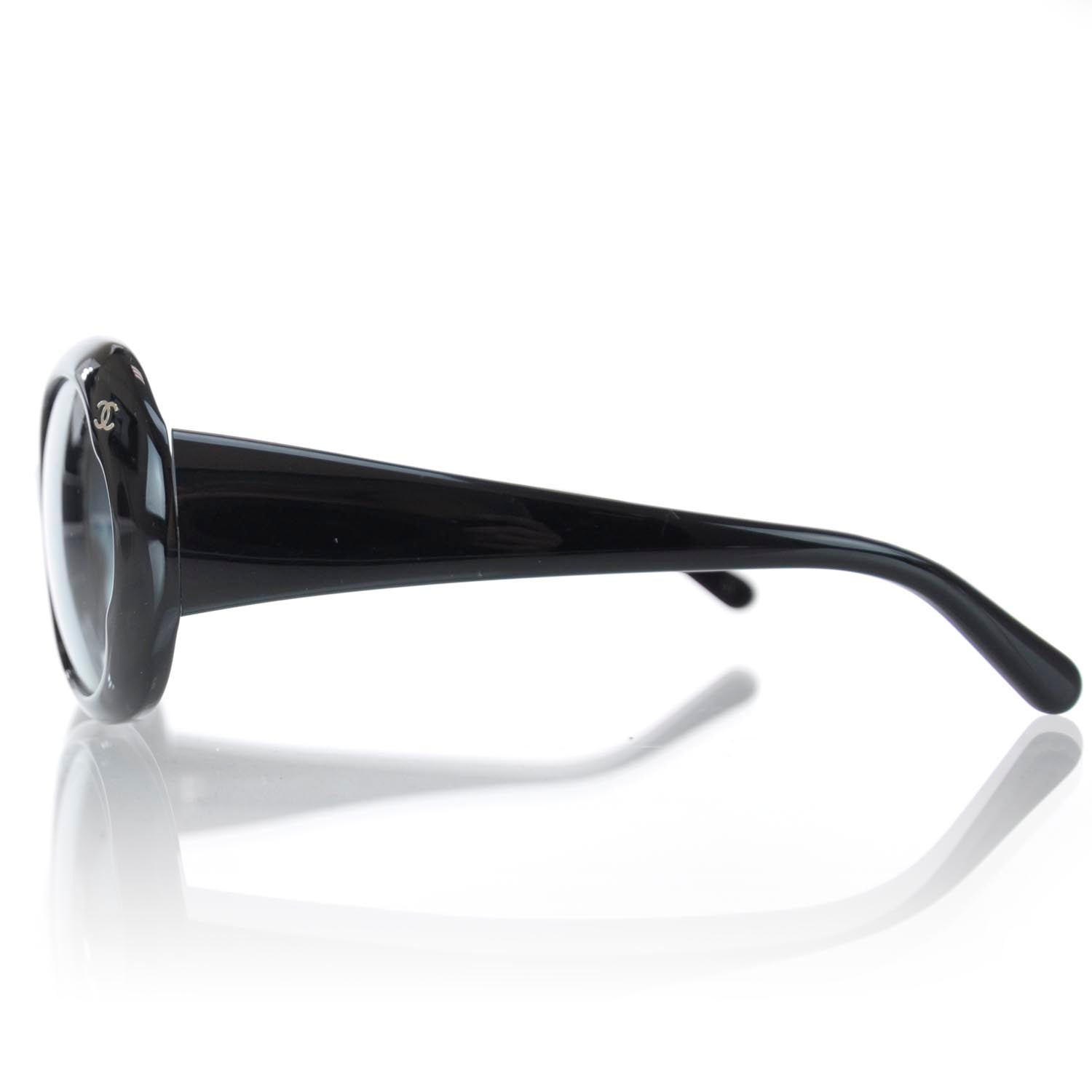 Chanel Acetate CC Logo Round Sunglasses 5154 Black 3 of 8