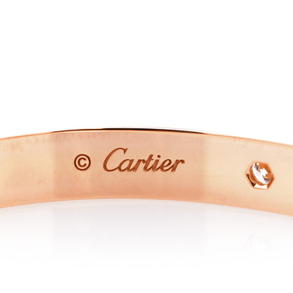 Cartier 18K Pink Gold 4 Diamond LOVE Bracelet 17 4 of 5