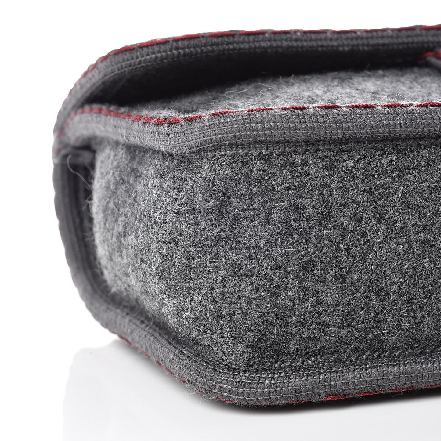 Wool Quilted Jumbo Edelweiss Single Flap Grey