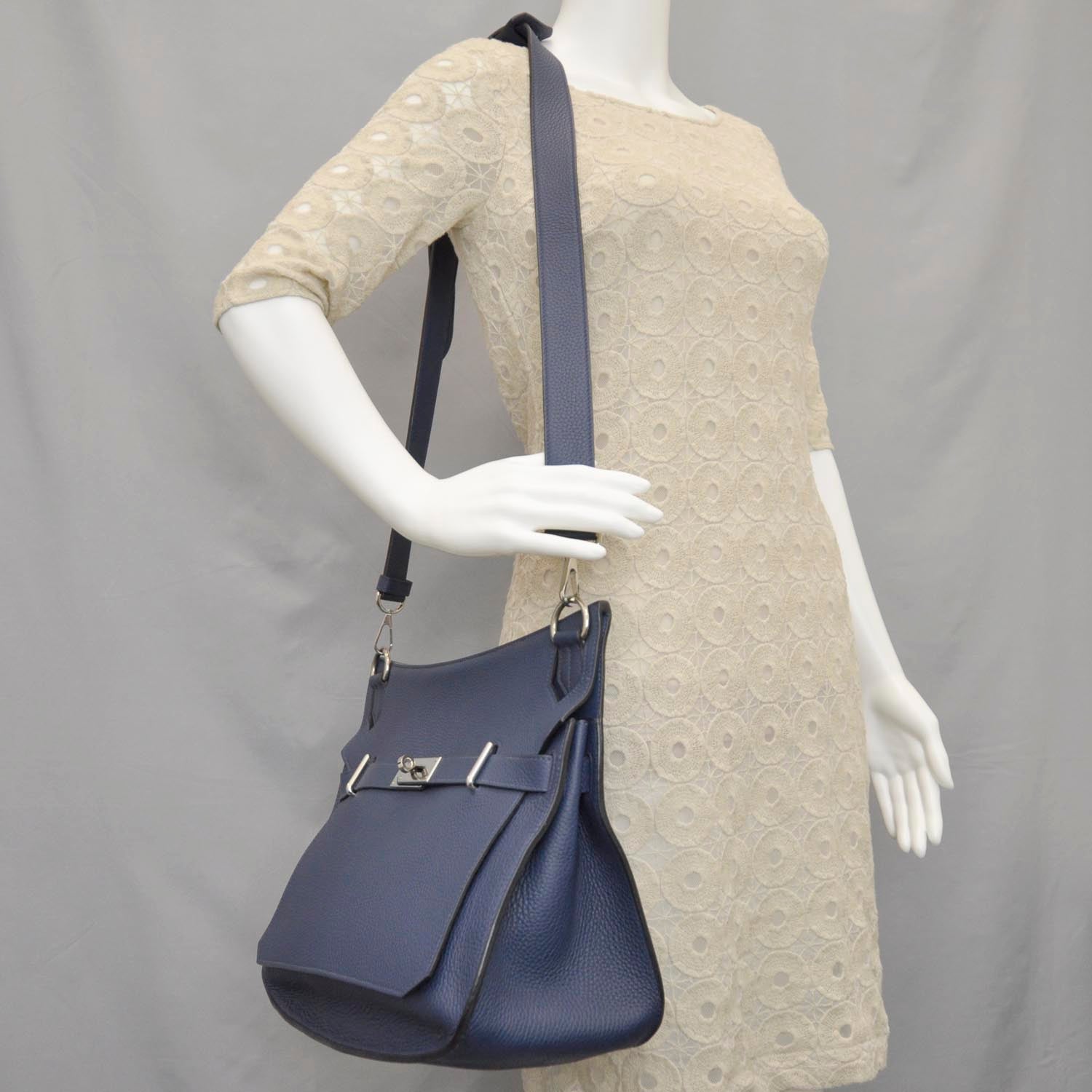 Hermes Taurillon Clemence Jypsiere 37 Bleu de Malte 2 of 9