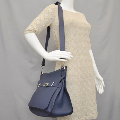Hermes Taurillon Clemence Jypsiere 37 Bleu de Malte 2 of 9