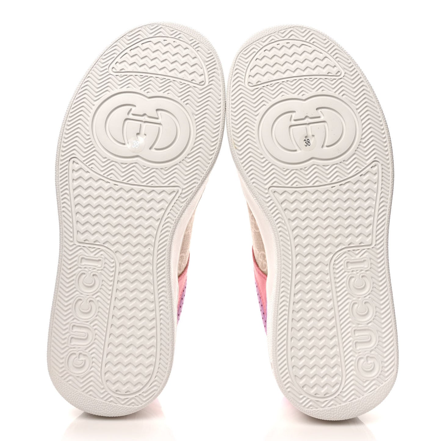 Calfskin GG Supreme Monogram Perforated Womens Platform 55mm Sneakers 38 Wild Cherry Beige Mystic White Bright Purple