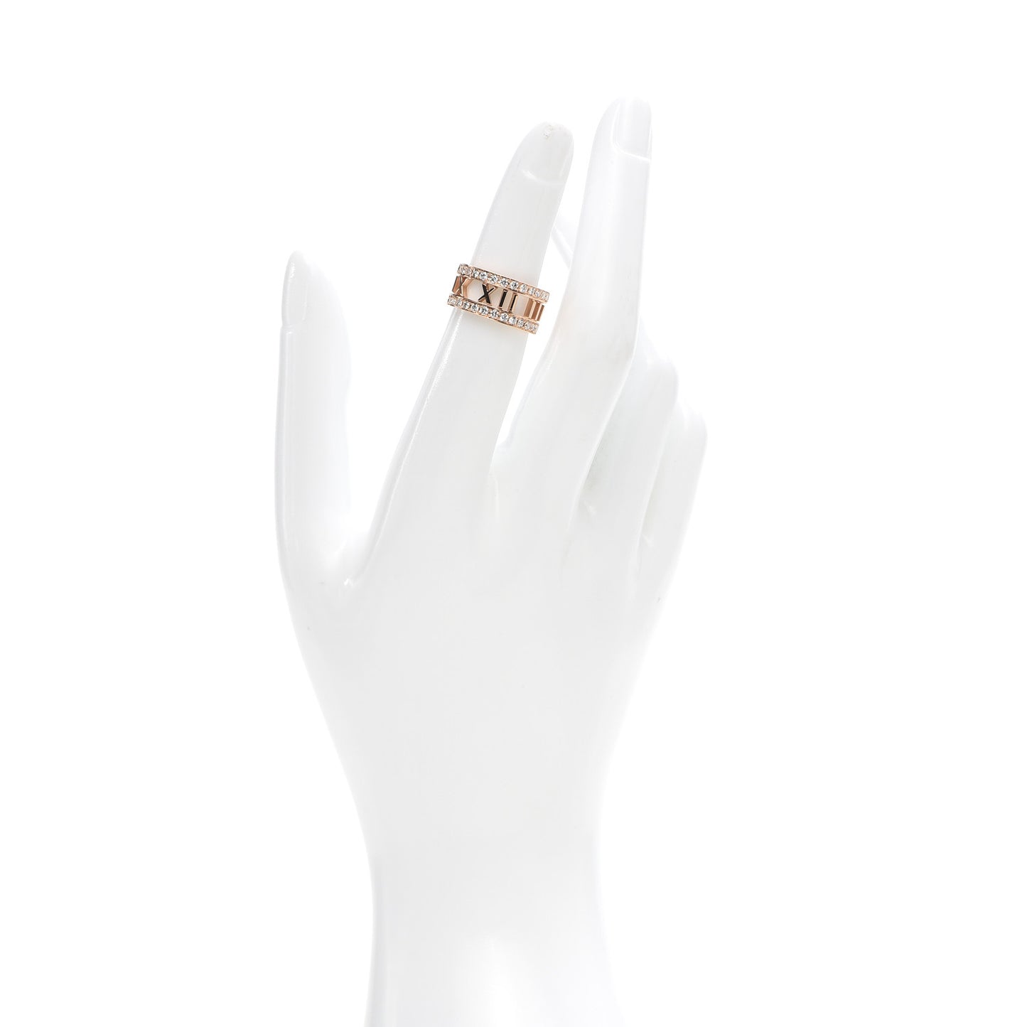 18K Rose Gold Diamond Wide Atlas Open Ring 49 5