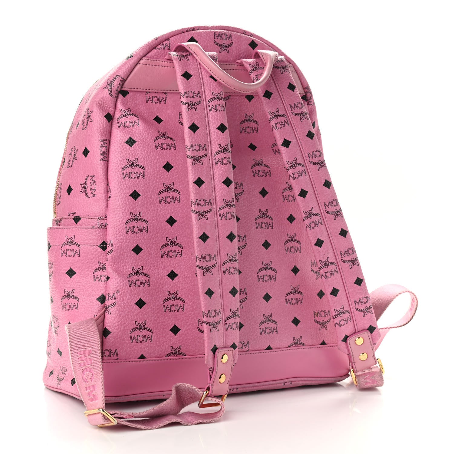 MCM Visetos Studded Medium Dual Stark Backpack Pink 3 of 13