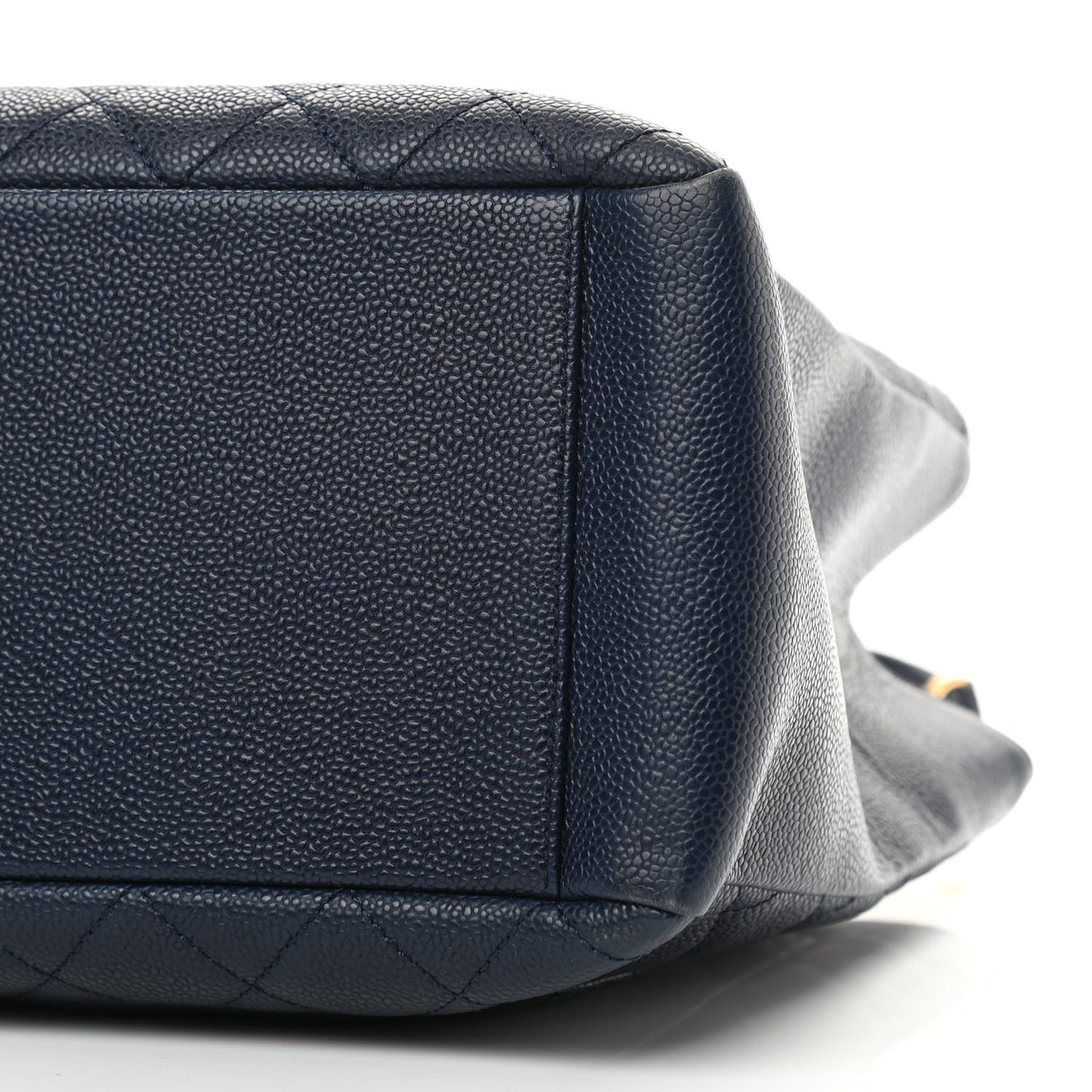 Caviar Quilted Grand Shopping Tote GST Dark Navy Blue