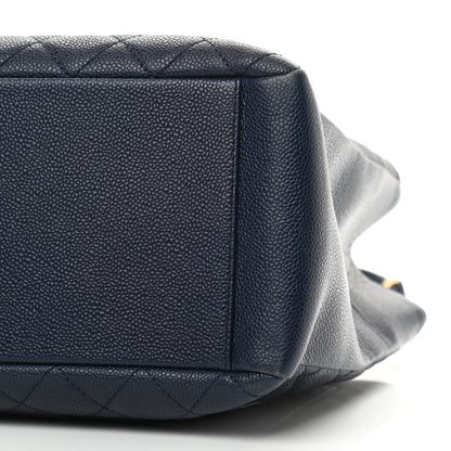 Chanel Caviar Quilted Grand Shopping Tote GST Dark Navy Blue 10 of 10