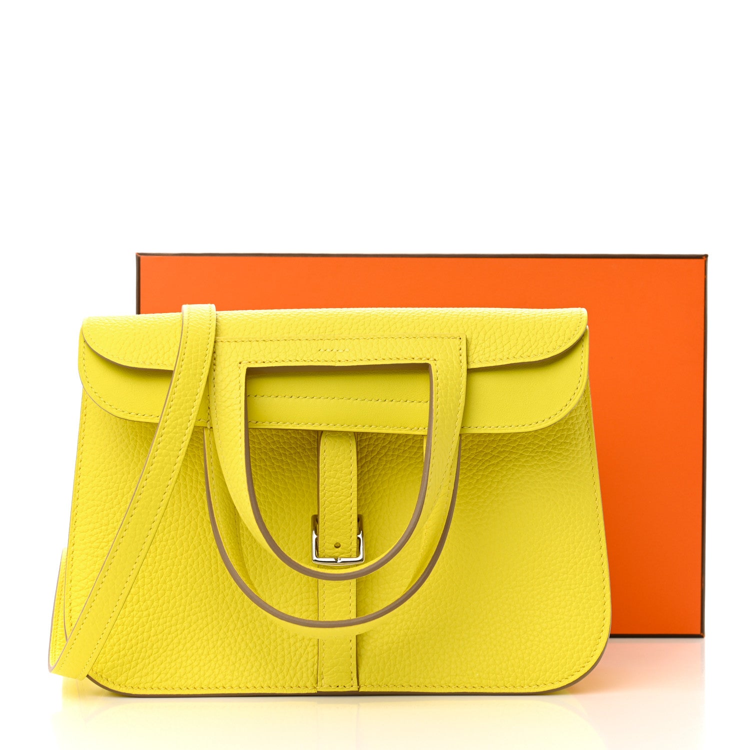 Hermes Taurillon Clemence Halzan 25 Lime 1399531 – FASHIONPHILE