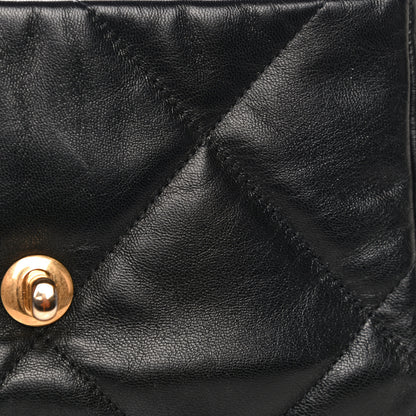 Chanel Shiny Goatskin Quilted Medium Chanel 19 Flap Black 17 of 19