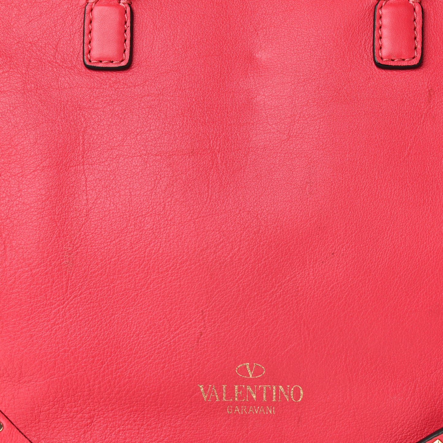 Vitello Rockstud Double Handle Tote Deep Rose