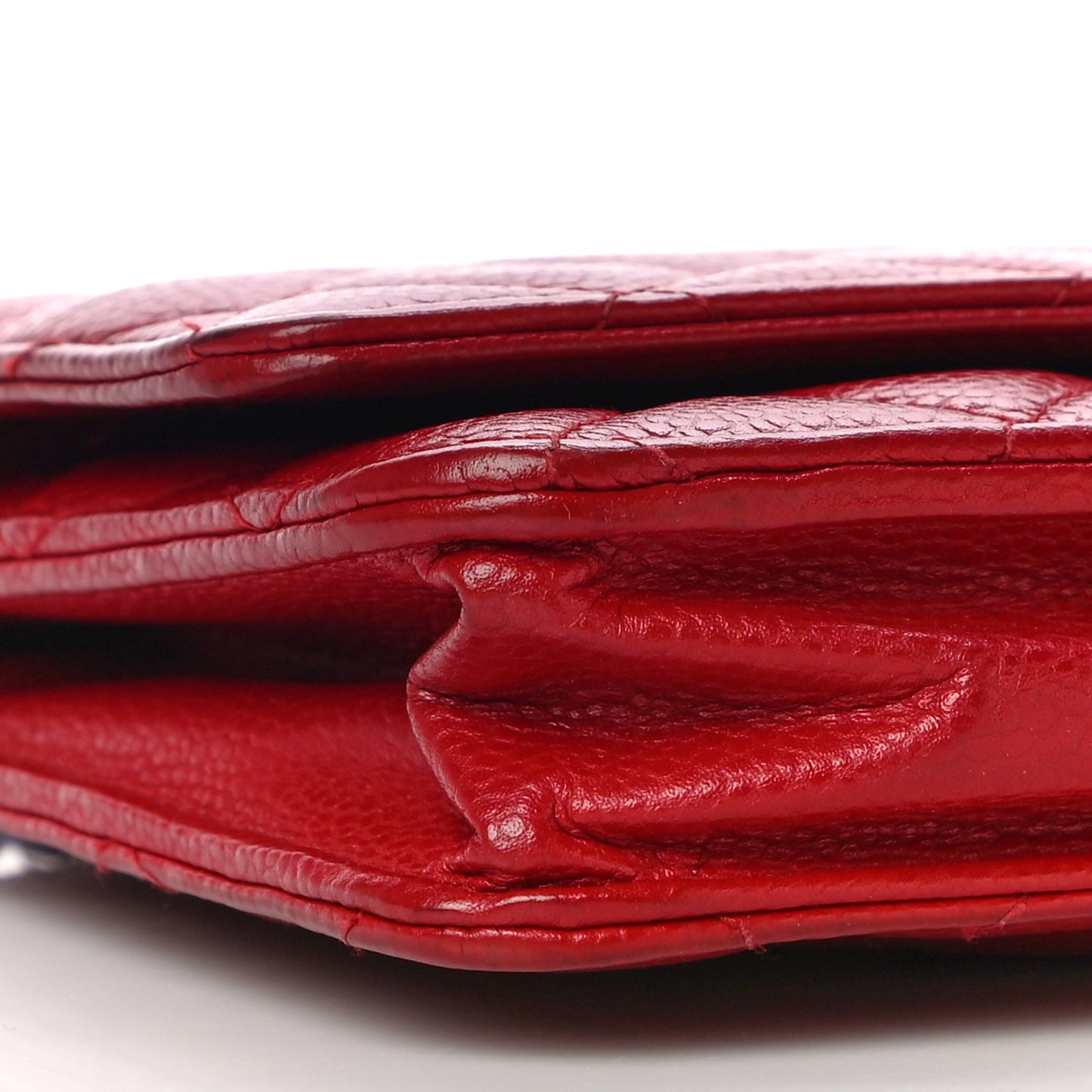 Caviar Quilted Wallet On Chain WOC Red