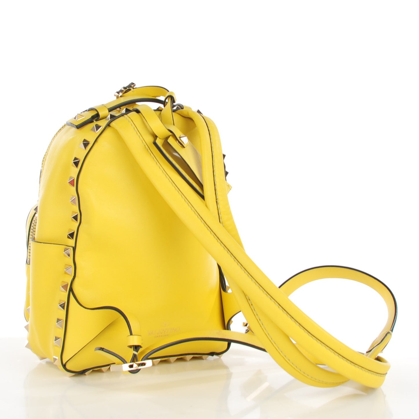 Calfskin Mini Rockstud Backpack Light Yellow