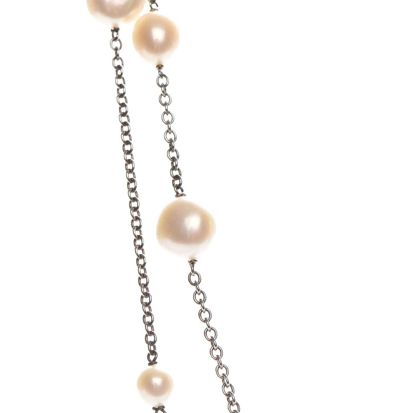 Sterling Silver Baroque Pearl Long Necklace