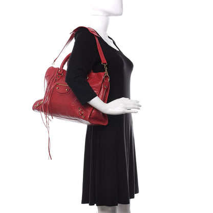 Balenciaga Agneau Classic Gold Hardware City Rouge Sapphire 2 of 10