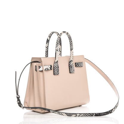 Saint Laurent Calfskin Embossed Python Baby Sac De Jour Powder Pink 3 of 6