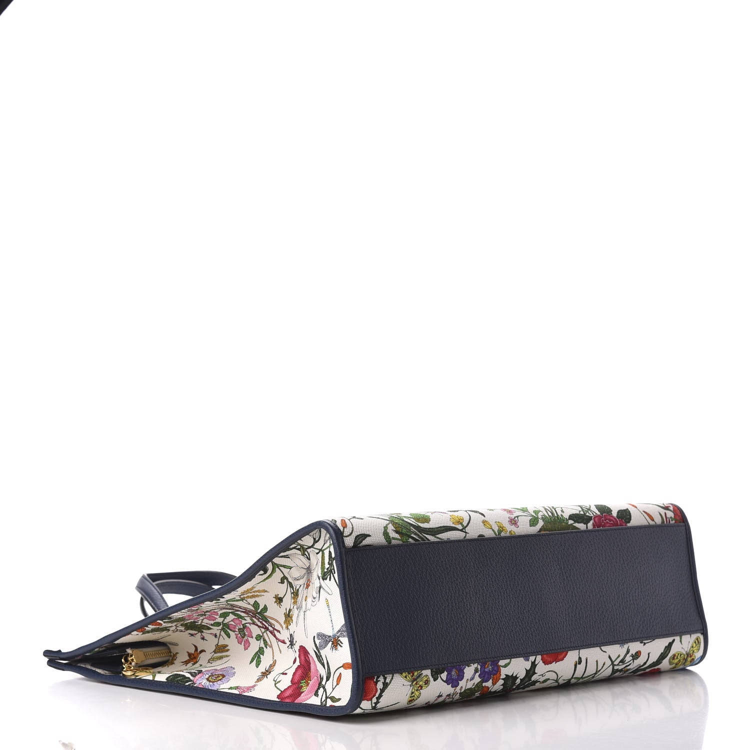 Gucci Canvas Large Flora Tote Navy Multicolor 4 of 9