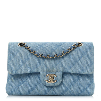 Chanel Printed Denim Quilted Mini Rectangular Flap Light Blue 1 of 10