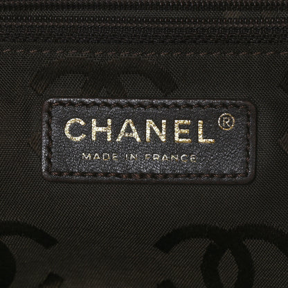 Chanel Woven Straw Quilted Shopping Tote Brown 6 of 10