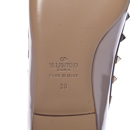 Valentino Garavani Patent Rockstud Cage Ballerina Flats 38 Poudre 6 of 8