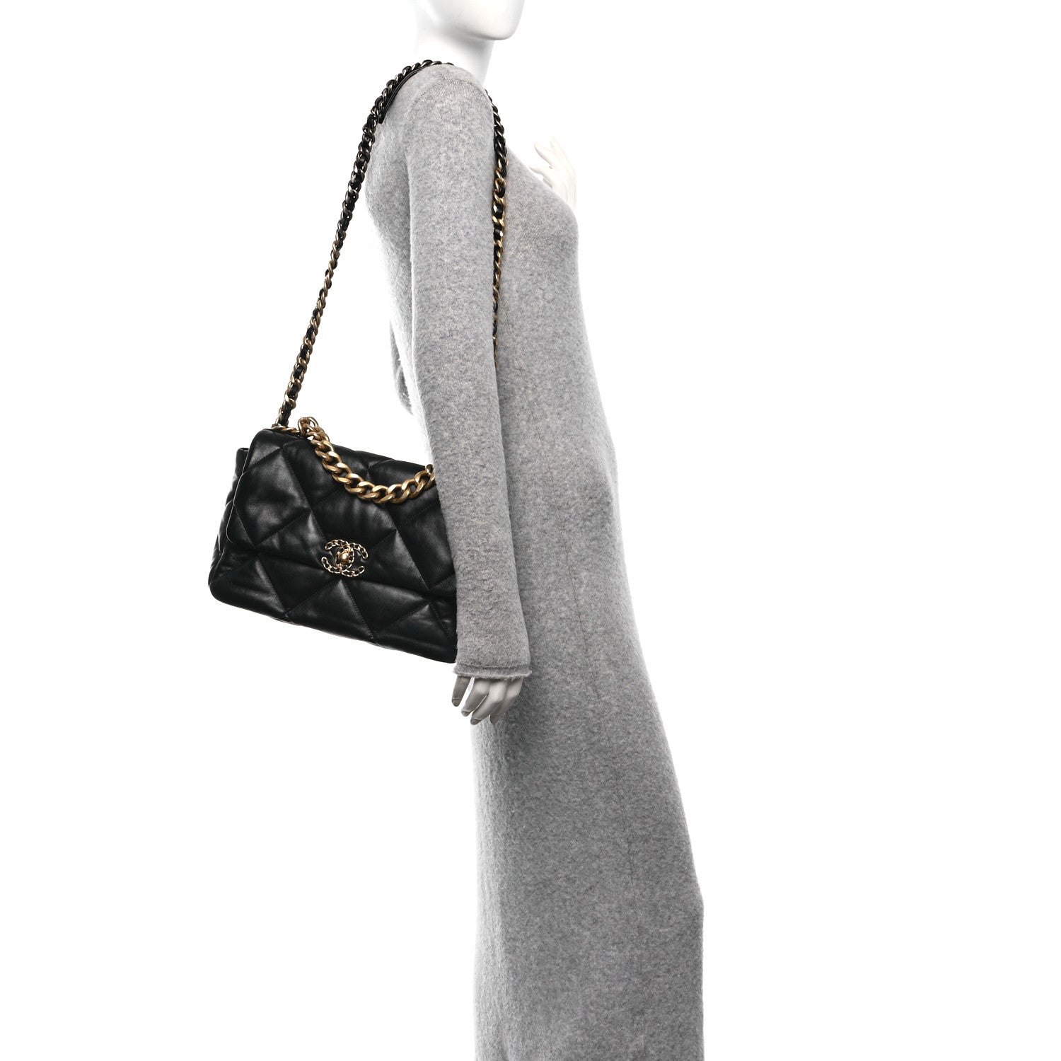 Chanel Lambskin Quilted Large Chanel 19 Flap Black 2 of 11