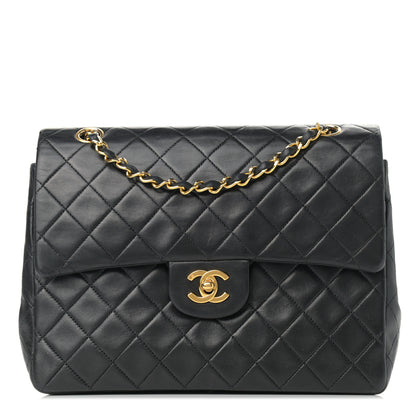 Chanel Lambskin Quilted Medium Double Flap Black 1 of 15
