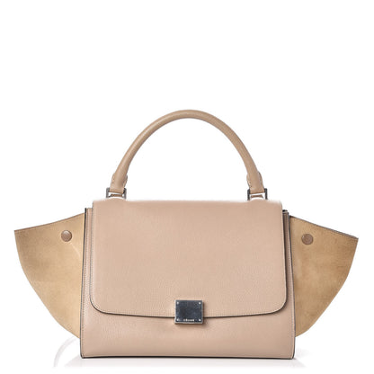 Celine Drummed Calfskin Suede Small Trapeze Dune 1 of 6