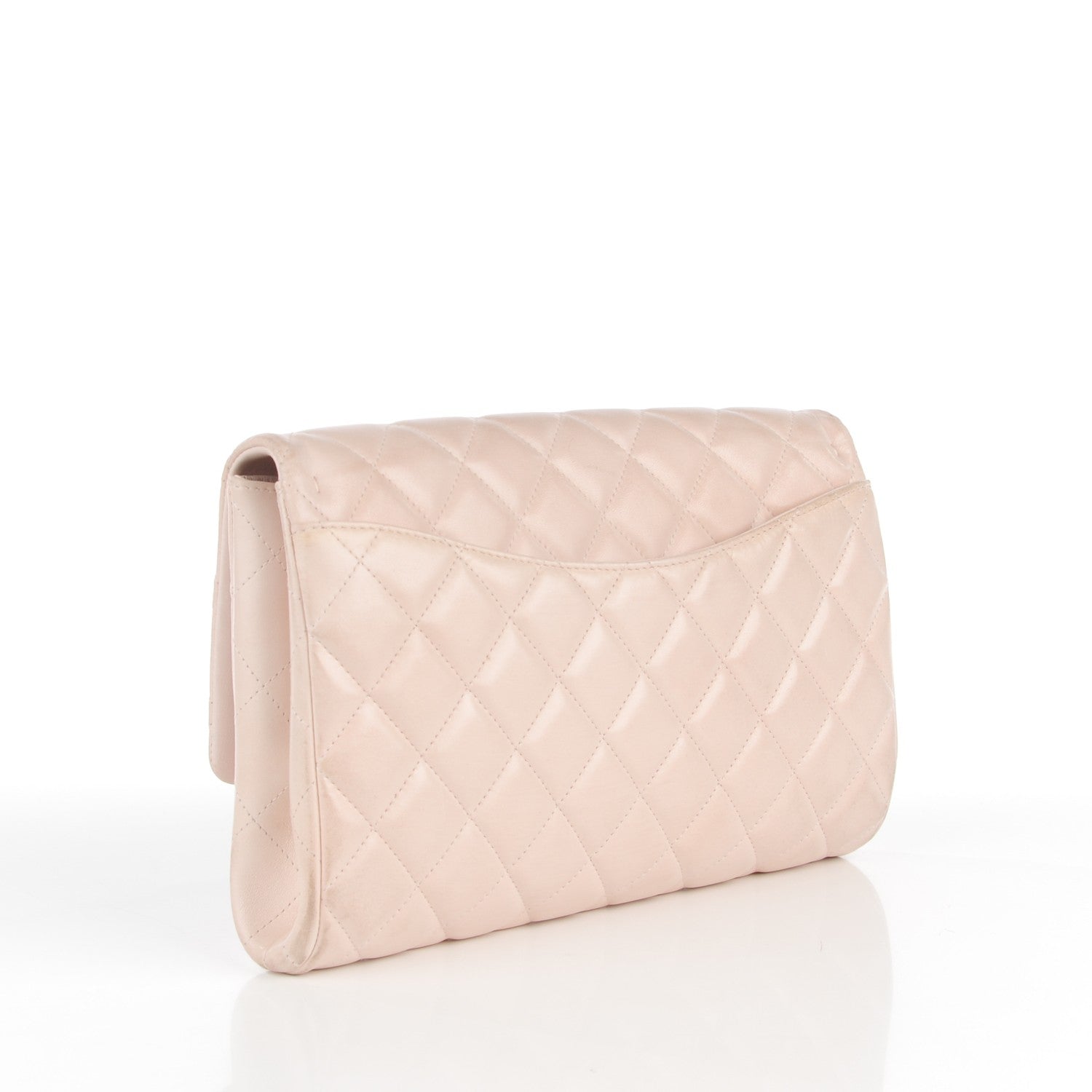 Chanel Lambskin Quilted Clutch With Chain Flap Light Pink 3 of 12