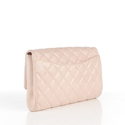Chanel Lambskin Quilted Clutch With Chain Flap Light Pink 3 of 12