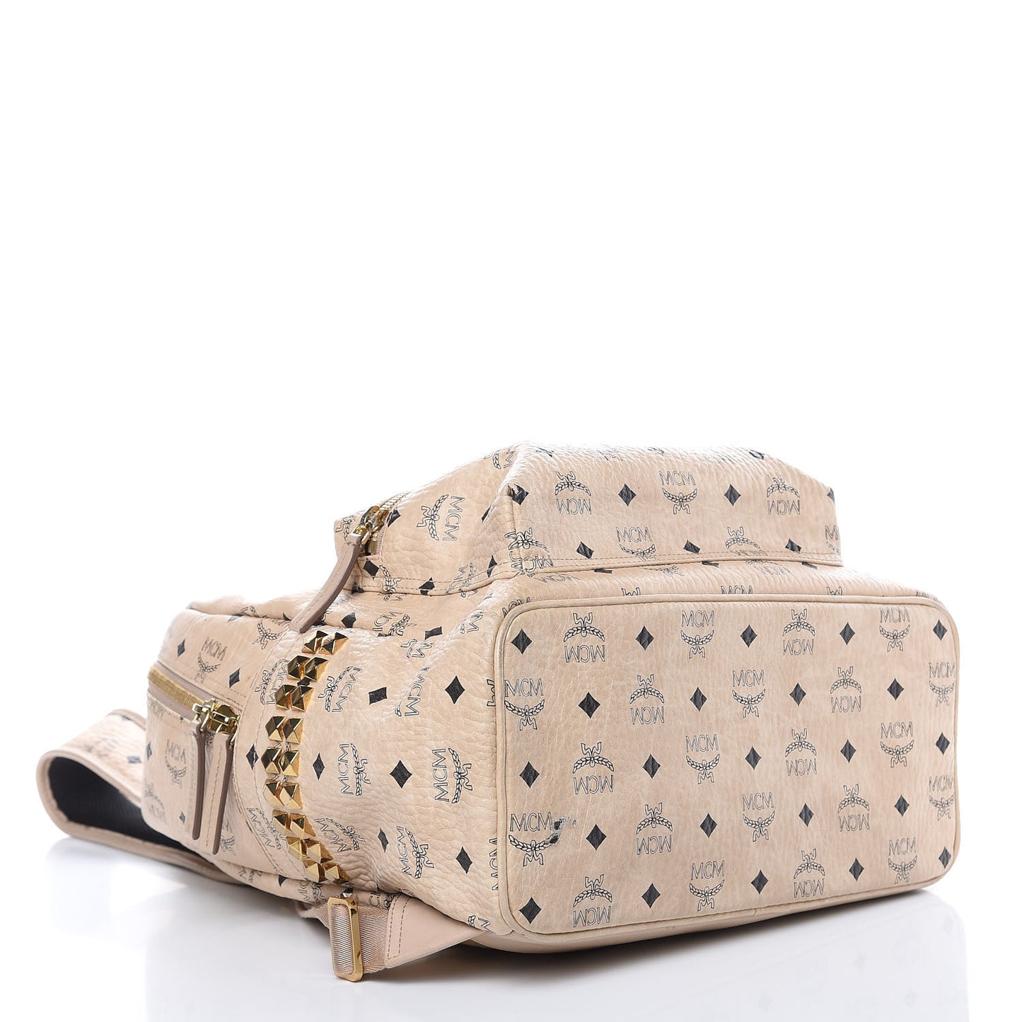 Visetos Medium Side Studs Stark Backpack Beige