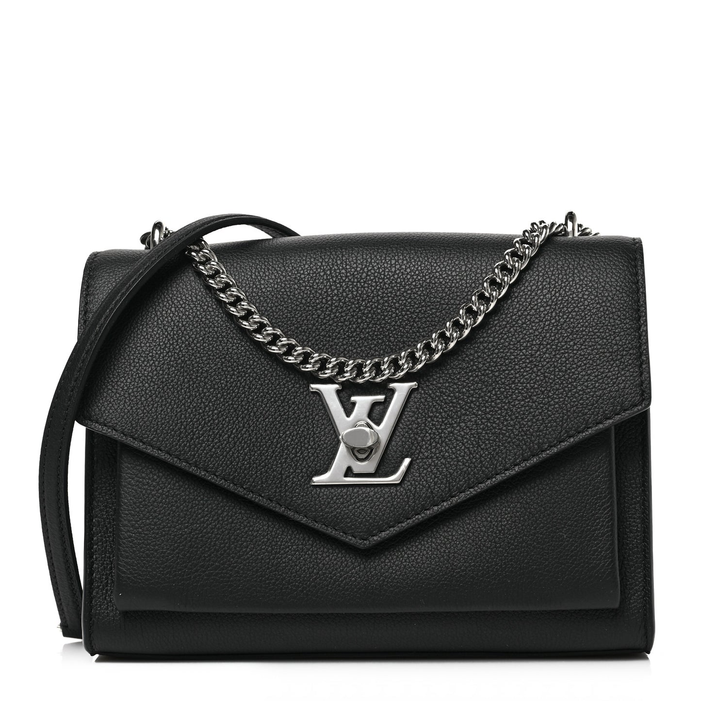 Soft Calfskin Mylockme Chain Bag BB Black