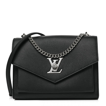 Louis Vuitton Soft Calfskin Mylockme Chain Bag BB Black 1 of 8
